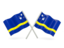 Curacao. Two wavy flags. Download icon.