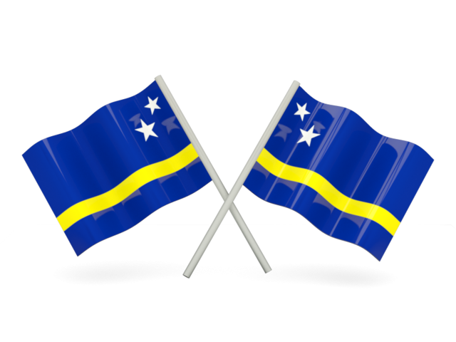 Two wavy flags. Download flag icon of Curacao at PNG format