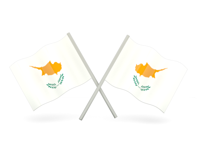 Two wavy flags. Download flag icon of Cyprus at PNG format