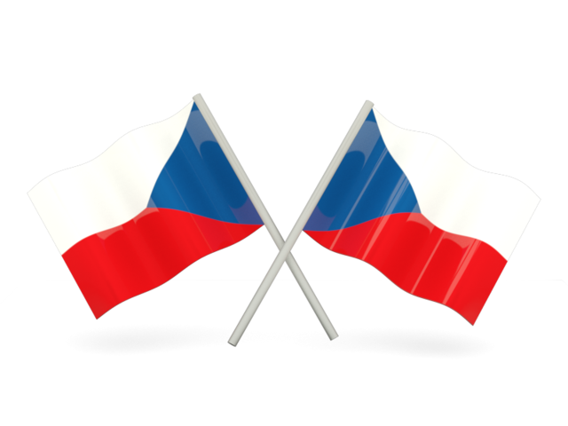 Two wavy flags. Download flag icon of Czech Republic at PNG format