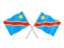 Демократическая Республика Конго. Два волнистых флага. Скачать иконку.