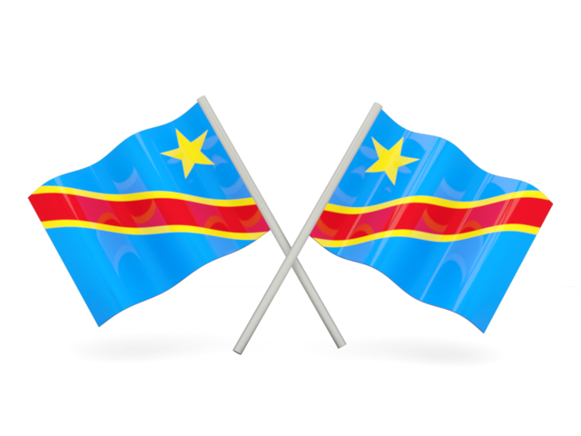 Two wavy flags. Download flag icon of Democratic Republic of the Congo at PNG format