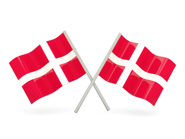 Two wavy flags. Download flag icon of Denmark at PNG format