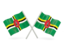 Dominica. Two wavy flags. Download icon.