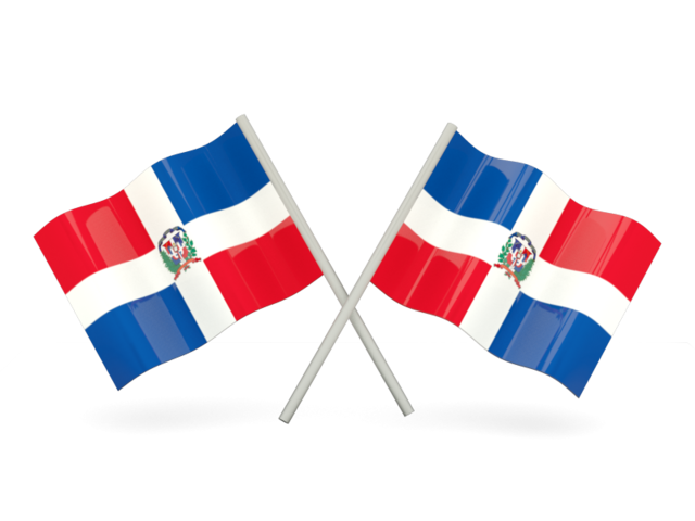 Two wavy flags. Download flag icon of Dominican Republic at PNG format