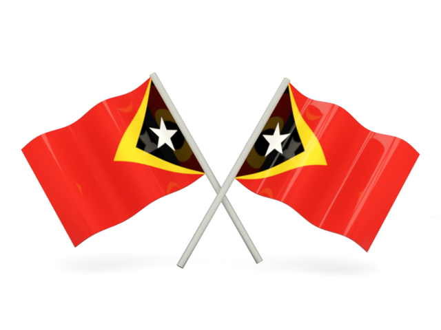 Two wavy flags. Download flag icon of East Timor at PNG format
