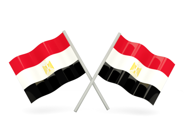 Two wavy flags. Download flag icon of Egypt at PNG format