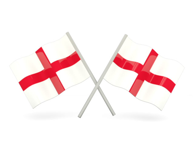 Two wavy flags. Download flag icon of England at PNG format