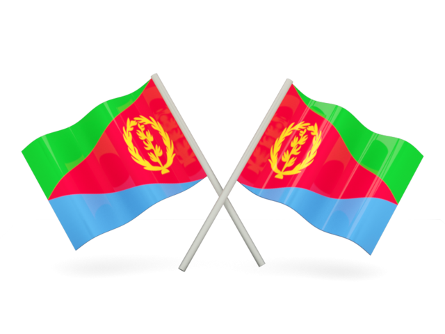 Two wavy flags. Download flag icon of Eritrea at PNG format