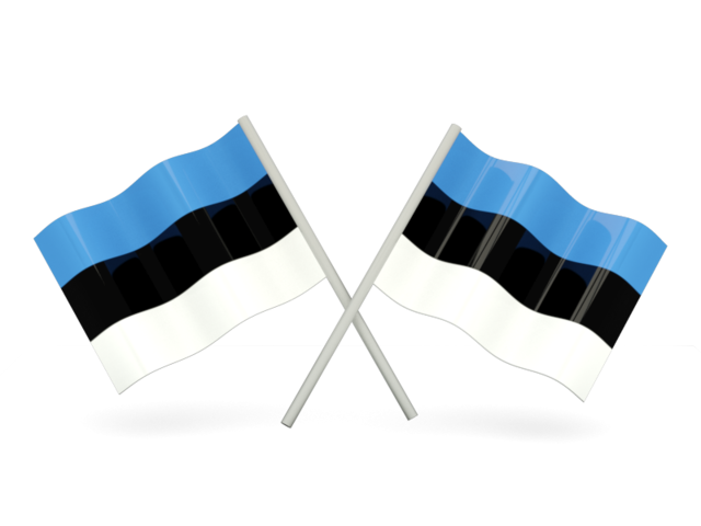 Two wavy flags. Download flag icon of Estonia at PNG format