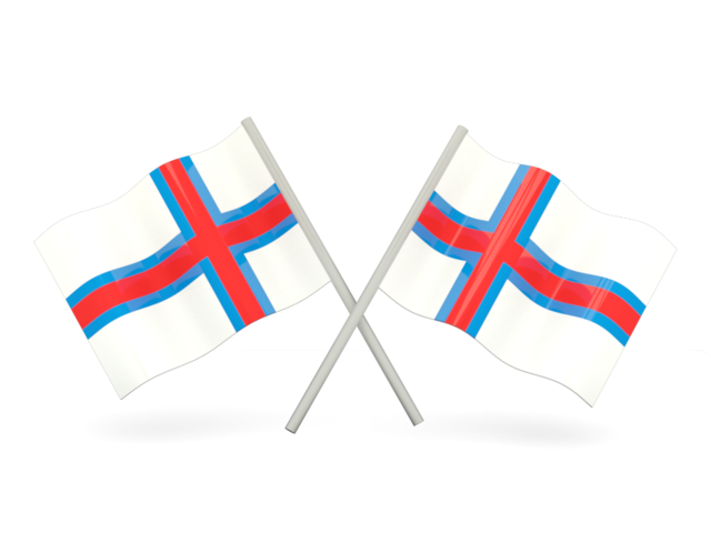 Two wavy flags. Download flag icon of Faroe Islands at PNG format