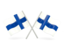 Finland. Two wavy flags. Download icon.