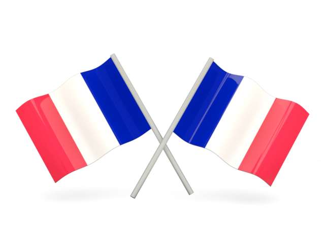 Two wavy flags. Download flag icon of France at PNG format