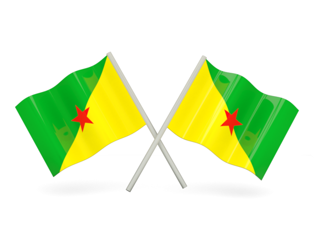 Two wavy flags. Download flag icon of French Guiana at PNG format