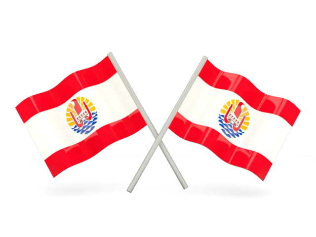 Two wavy flags. Download flag icon of French Polynesia at PNG format