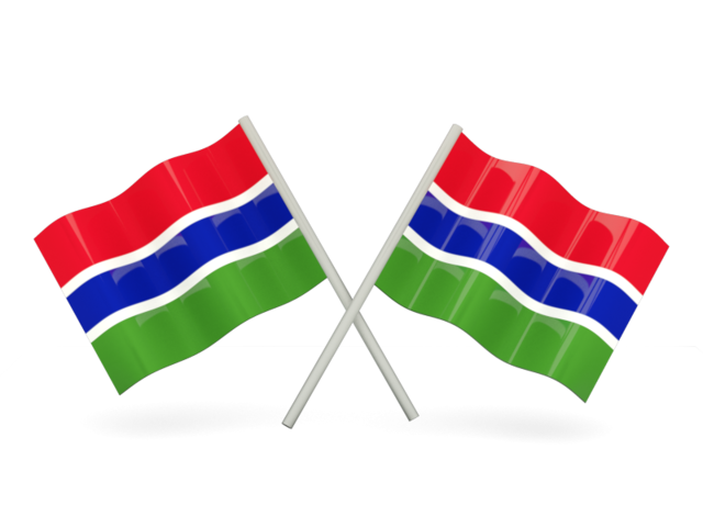 Two wavy flags. Download flag icon of Gambia at PNG format