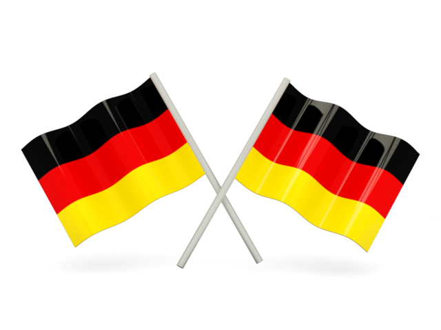 Two wavy flags. Download flag icon of Germany at PNG format