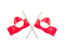 Greenland. Two wavy flags. Download icon.