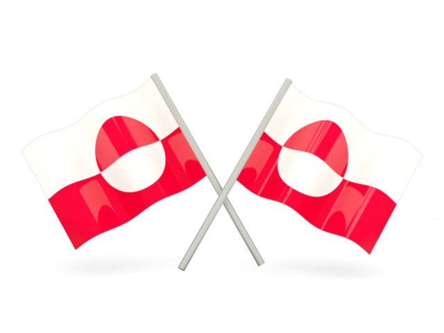 Two wavy flags. Download flag icon of Greenland at PNG format