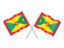 Grenada. Two wavy flags. Download icon.