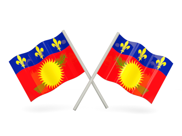 Two wavy flags. Download flag icon of Guadeloupe at PNG format