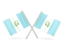 Guatemala. Two wavy flags. Download icon.