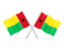 Guinea-Bissau. Two wavy flags. Download icon.