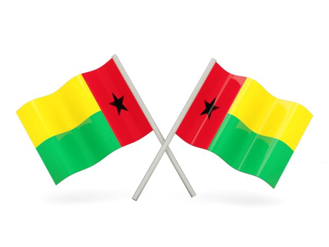 Two wavy flags. Download flag icon of Guinea-Bissau at PNG format