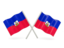 Haiti. Two wavy flags. Download icon.