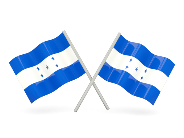 Two wavy flags. Download flag icon of Honduras at PNG format