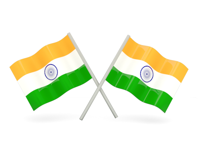 Two wavy flags. Download flag icon of India at PNG format