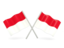 Indonesia. Two wavy flags. Download icon.