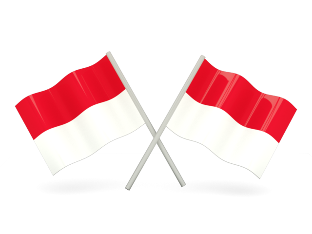 Two wavy flags. Download flag icon of Indonesia at PNG format