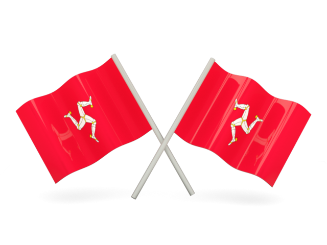 Two wavy flags. Download flag icon of Isle of Man at PNG format