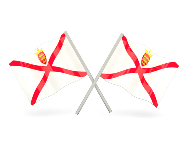 Two wavy flags. Download flag icon of Jersey at PNG format