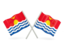 Kiribati. Two wavy flags. Download icon.