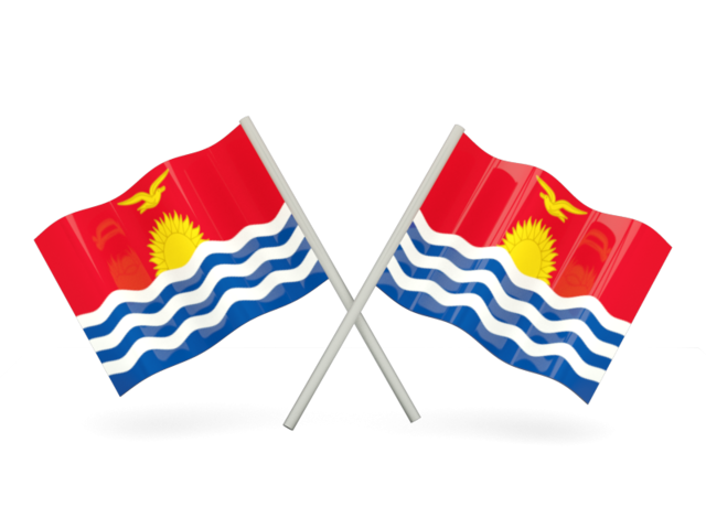 Two wavy flags. Download flag icon of Kiribati at PNG format