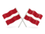 Latvia. Two wavy flags. Download icon.