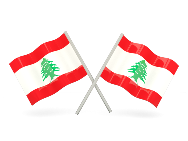 Two wavy flags. Download flag icon of Lebanon at PNG format