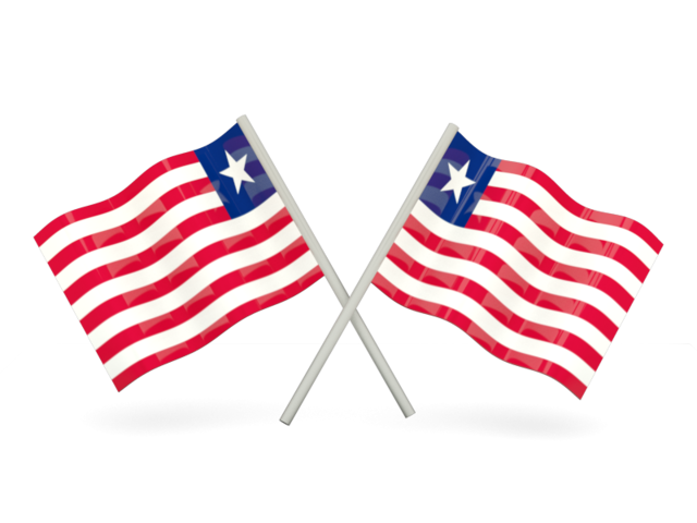 Two wavy flags. Download flag icon of Liberia at PNG format