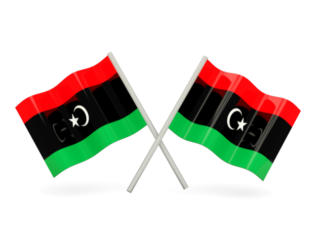 Two wavy flags. Download flag icon of Libya at PNG format