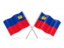 Liechtenstein. Two wavy flags. Download icon.