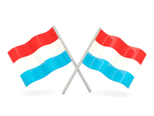 Two wavy flags. Download flag icon of Luxembourg at PNG format
