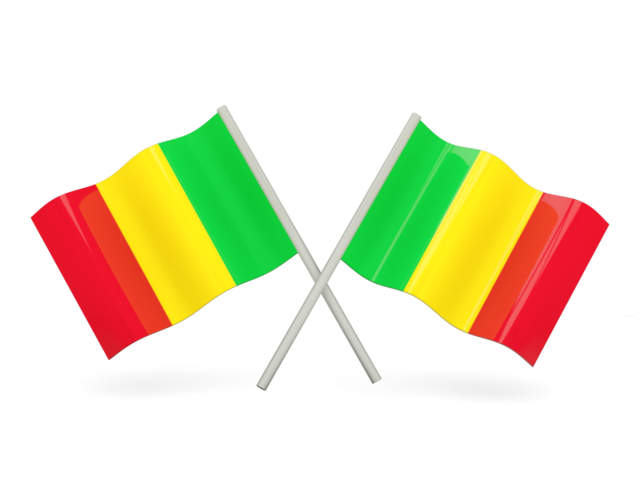 Two wavy flags. Download flag icon of Mali at PNG format