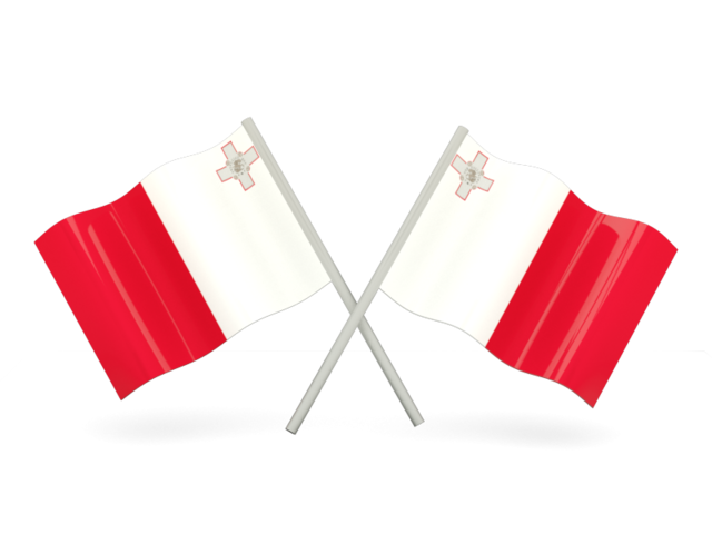 Two wavy flags. Download flag icon of Malta at PNG format