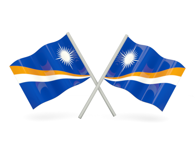 Two wavy flags. Download flag icon of Marshall Islands at PNG format