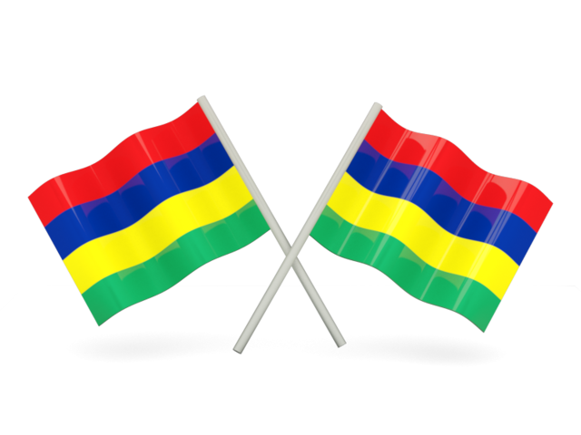 Two wavy flags. Download flag icon of Mauritius at PNG format