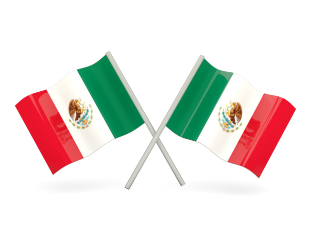 Two wavy flags. Download flag icon of Mexico at PNG format