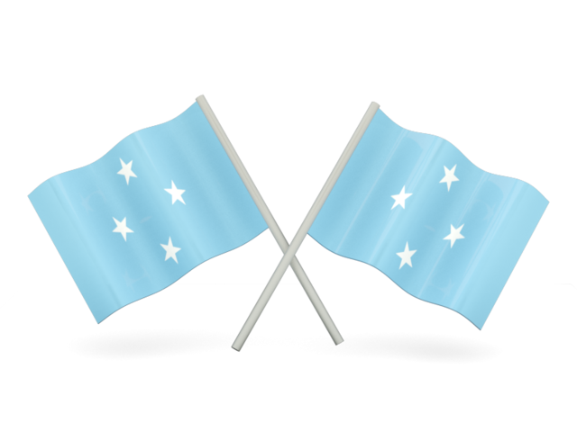 Two wavy flags. Download flag icon of Micronesia at PNG format