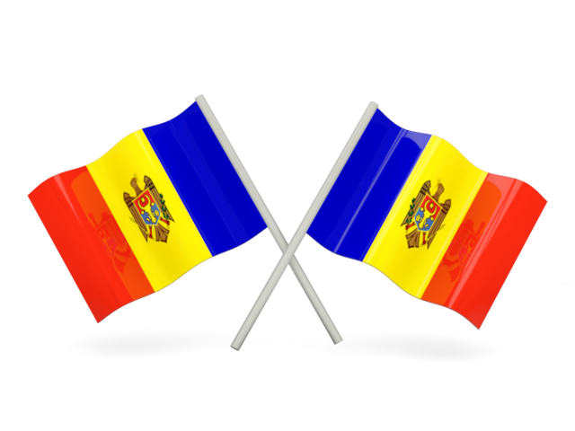 Two wavy flags. Download flag icon of Moldova at PNG format